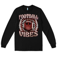 Black football vibes smiley face Long Sleeve Tee - BarkalooDesign