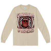 Mushroom football vibes smiley face Long Sleeve Tee - BarkalooDesign