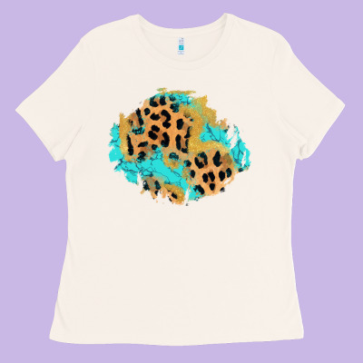 Glitter Leopard Turquoise Patch Ladies Tee Designed By Adodesignshop