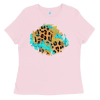 Bubblegum Pink glitter leopard turquoise patch Ladies Tee - AdoDesignShop