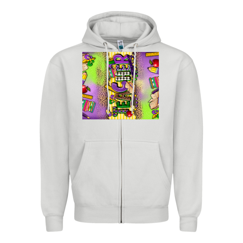 Teacher Mardi Gras Zipper Hoodie by CowGirlArtShop | Teevron