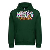 Forest Green Happy Easter Urban Hoodie - CowhideDigitalArt
