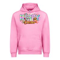 Fuchsia Pink Happy Easter Urban Hoodie - CowhideDigitalArt