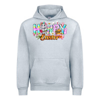 Heather Grey Happy Easter Urban Hoodie - CowhideDigitalArt