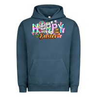 Pigment Midnight Navy Happy Easter Urban Hoodie - CowhideDigitalArt