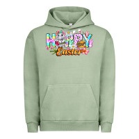 Pigment Oil Green Happy Easter Urban Hoodie - CowhideDigitalArt