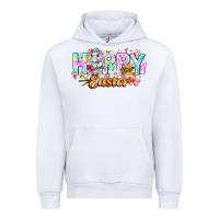 White Happy Easter Urban Hoodie - CowhideDigitalArt