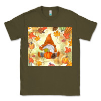 Army Green fall gnome Classic Tee - MaliasSmallBusiness