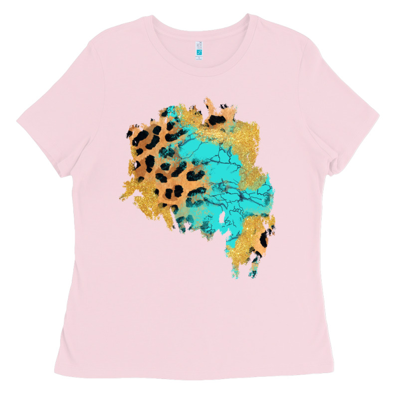 Glitter Leopard Turquoise Patch Ladies Tee by AdoDesignShop | Teevron
