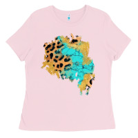 Bubblegum Pink glitter leopard turquoise patch Ladies Tee - AdoDesignShop