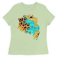 Matcha glitter leopard turquoise patch Ladies Tee - AdoDesignShop