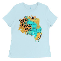 Baby Blue glitter leopard turquoise patch Ladies Tee - AdoDesignShop