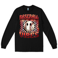 Black baseball vibes smiley face Long Sleeve Tee - BarkalooDesign