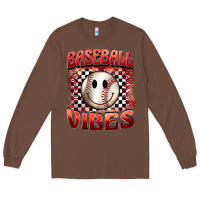 Chestnut baseball vibes smiley face Long Sleeve Tee - BarkalooDesign