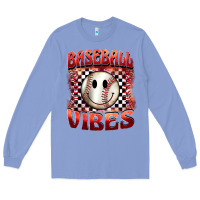 Colony Blue baseball vibes smiley face Long Sleeve Tee - BarkalooDesign