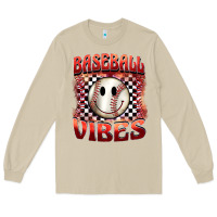 Mushroom baseball vibes smiley face Long Sleeve Tee - BarkalooDesign