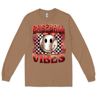 Toasted Coconut baseball vibes smiley face Long Sleeve Tee - BarkalooDesign