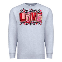 Heather Grey Valentine's Day love Premium Sweatshirt - FaDigitalArtStudio