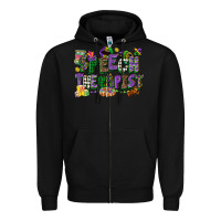 Black speech therapist mardi gras cowgirl Zipper Hoodie - CowGirlArtShop