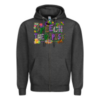 Charcoal Heather speech therapist mardi gras cowgirl Zipper Hoodie - CowGirlArtShop