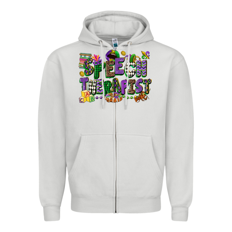 Speech Therapist Mardi Gras Cowgirl Zipper Hoodie by CowGirlArtShop | Teevron