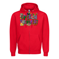 Red speech therapist mardi gras cowgirl Zipper Hoodie - CowGirlArtShop