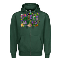Sports Green speech therapist mardi gras cowgirl Zipper Hoodie - CowGirlArtShop