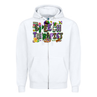 White speech therapist mardi gras cowgirl Zipper Hoodie - CowGirlArtShop