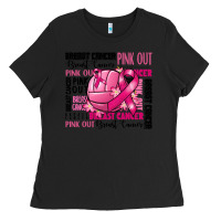 Black volleyball pink out breast cancer Ladies Tee - RanaPortraitStore