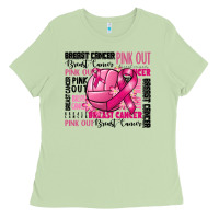 Volleyball Pink Out Breast Cancer Ladies Tee | Teevron