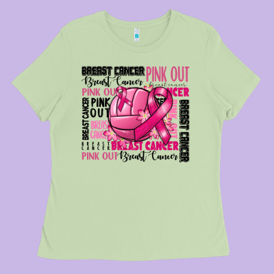 Volleyball Pink Out Breast Cancer Ladies Tee Designed By Ranaportraitstore