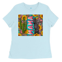 Baby Blue western mama with baby bear Ladies Tee - Artiststas