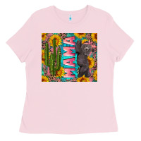 Bubblegum Pink western mama with baby bear Ladies Tee - Artiststas