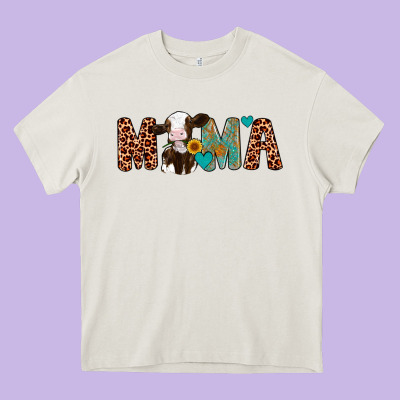 Mama Holstein Cow Heavy Core Tee Designed By Artiststas