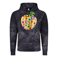 Cloud Black colorful flora apple teacher Vintage Hoodie - NancyCooperArtShop