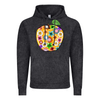 Vintage Black colorful flora apple teacher Vintage Hoodie - NancyCooperArtShop