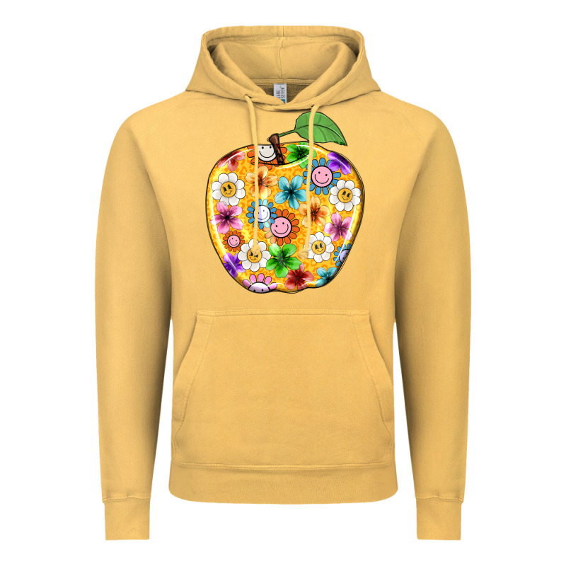 Colorful Flora Apple Teacher Vintage Hoodie by NancyCooperArtShop | Teevron