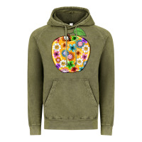 Vintage Olive colorful flora apple teacher Vintage Hoodie - NancyCooperArtShop