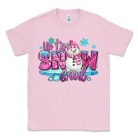 Bubblegum Pink up to snow good pink christmas winter snowman Classic Tee - MaliasSmallBusiness