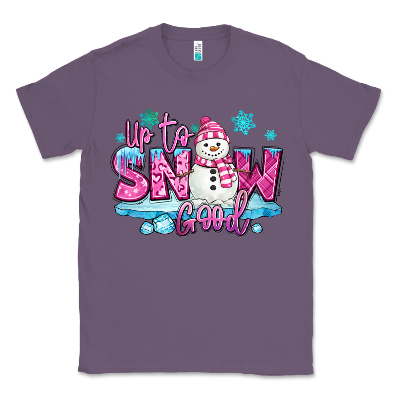 Up To Snow Good Pink Christmas Winter Snowman Classic Tee by MaliasSmallBusiness | Teevron