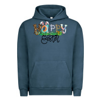 Pigment Midnight Navy Happy Easter Urban Hoodie - CowhideDigitalArt