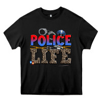 Black police life Heavy Core Tee - AdoDesignShop
