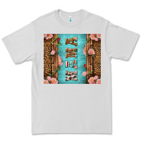 Dove Grey Western Mama Pink Roses Premium Tee - LillyAllenDesigns
