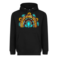 Black western gemstones sunflowers rainbow Heavyweight Hoodie - OliviaCreatesArt