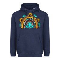 Navy western gemstones sunflowers rainbow Heavyweight Hoodie - OliviaCreatesArt