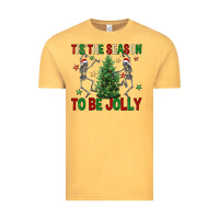 Vintage Mustard Tis' the season to be Jolly Vintage Tee - NancyCooperArtShop