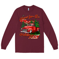 Burgundy home for the holidays michigan Long Sleeve Tee - BarkalooDesign