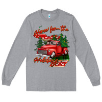 Heather Grey home for the holidays michigan Long Sleeve Tee - BarkalooDesign