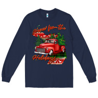 Navy home for the holidays michigan Long Sleeve Tee - BarkalooDesign