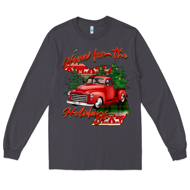 Home For The Holidays Michigan Long Sleeve Tee by BarkalooDesign | Teevron